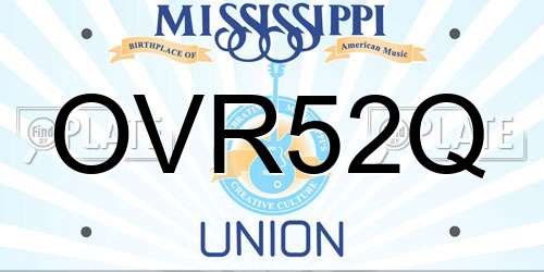 OVR52Q Mississippi License Plate