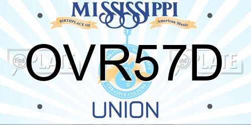 OVR57D Mississippi License Plate