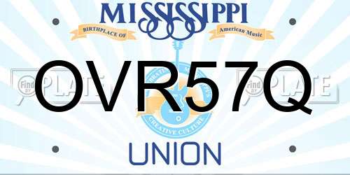 OVR57Q Mississippi License Plate