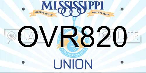 OVR820 Mississippi License Plate