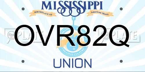 OVR82Q Mississippi License Plate