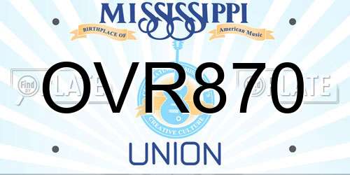 OVR870 Mississippi License Plate
