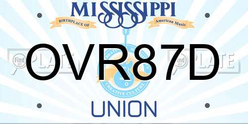 OVR87D Mississippi License Plate