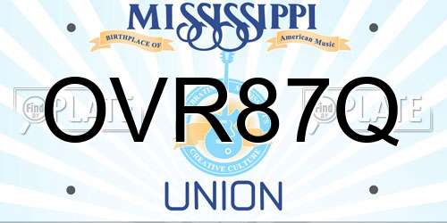 OVR87Q Mississippi License Plate