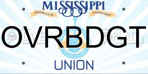 OVRBDGT Mississippi License Plate