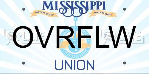 OVRFLW Mississippi License Plate