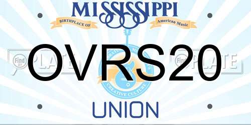 OVRS20 Mississippi License Plate