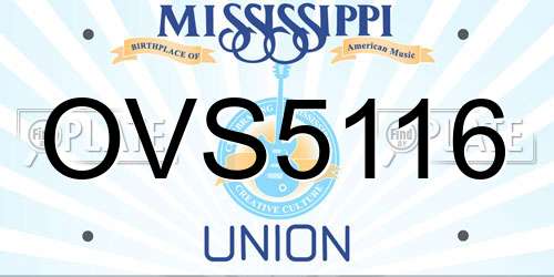 OVS5116 Mississippi License Plate