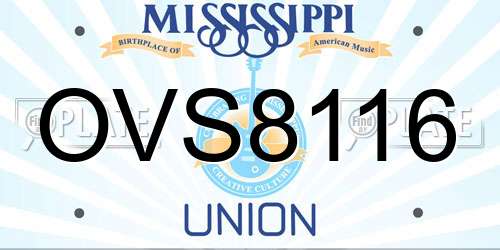 OVS8116 Mississippi License Plate