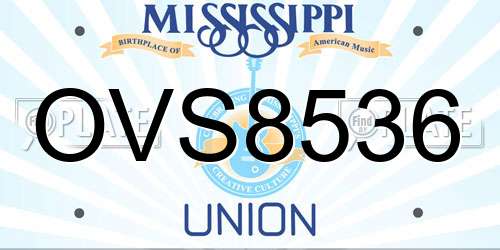 OVS8536 Mississippi License Plate
