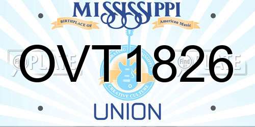 OVT1826 Mississippi License Plate