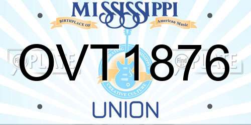 OVT1876 Mississippi License Plate