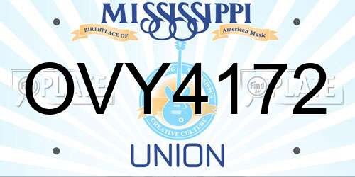 OVY4172 Mississippi License Plate
