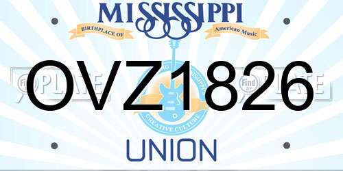 OVZ1826 Mississippi License Plate