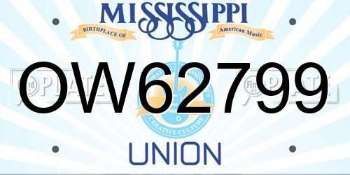 OW62799 Mississippi License Plate