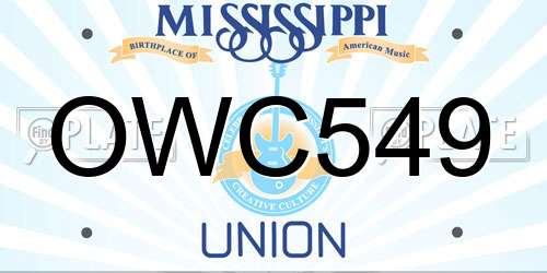 OWC549 Mississippi License Plate