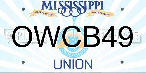 OWCB49 Mississippi License Plate