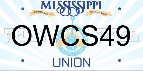 OWCS49 Mississippi License Plate