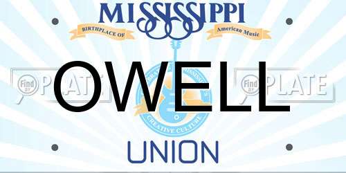 OWELL Mississippi License Plate