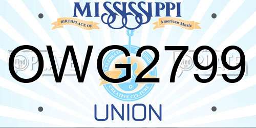 OWG2799 Mississippi License Plate