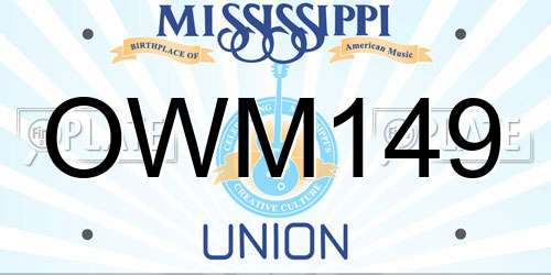 OWM149 Mississippi License Plate