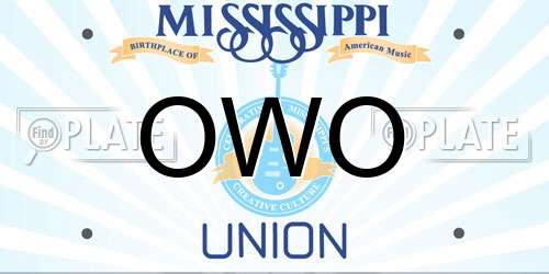 OWO Mississippi License Plate