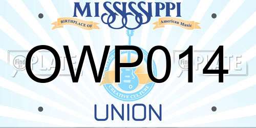 OWP014 Mississippi License Plate