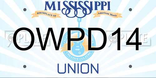 OWPD14 Mississippi License Plate