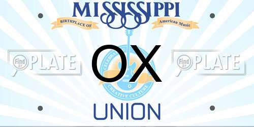 OX Mississippi License Plate