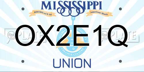 OX2E1Q Mississippi License Plate