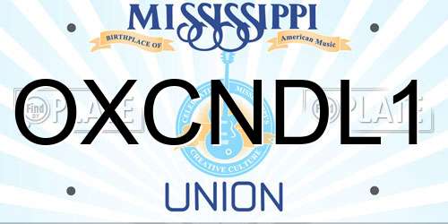 OXCNDL1 Mississippi License Plate