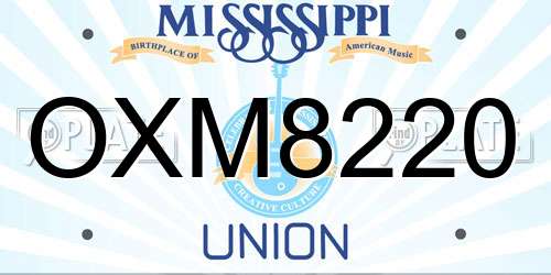 OXM8220 Mississippi License Plate