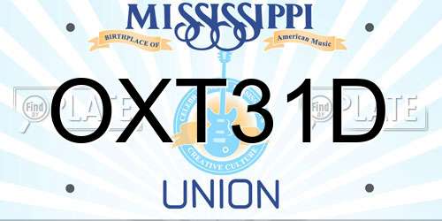 OXT31D Mississippi License Plate