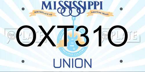 OXT31O Mississippi License Plate