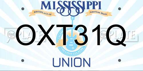 OXT31Q Mississippi License Plate