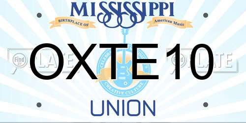 OXTE10 Mississippi License Plate