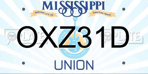 OXZ31D Mississippi License Plate