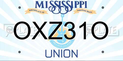 OXZ31O Mississippi License Plate
