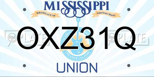 OXZ31Q Mississippi License Plate