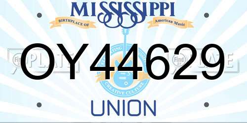 OY44629 Mississippi License Plate