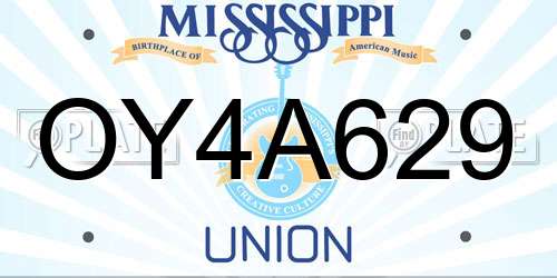 OY4A629 Mississippi License Plate