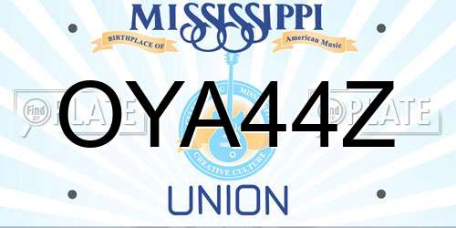 OYA44Z Mississippi License Plate