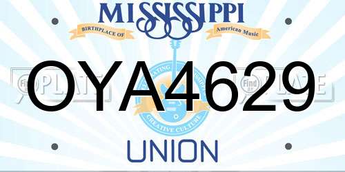 OYA4629 Mississippi License Plate