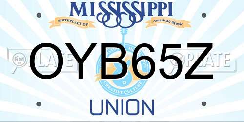 OYB65Z Mississippi License Plate