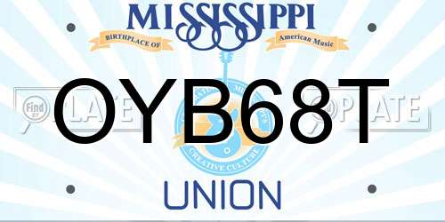 OYB68T Mississippi License Plate