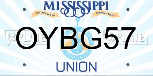 OYBG57 Mississippi License Plate
