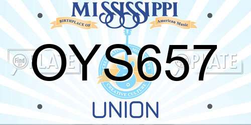 OYS657 Mississippi License Plate