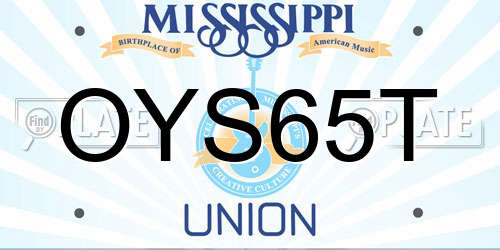 OYS65T Mississippi License Plate
