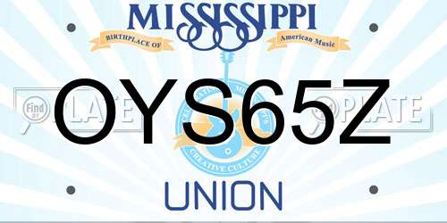 OYS65Z Mississippi License Plate