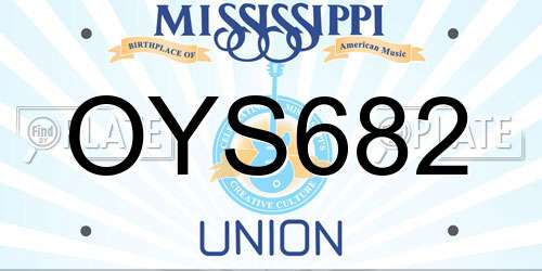 OYS682 Mississippi License Plate